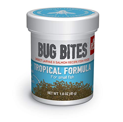 Fluval Bug Bites Tropisk fiskmat, små granulat för små till medelstora fiskar, 1,59 oz., A6577