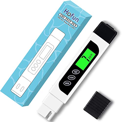 Vattentester Digital TDS-mätare - Hofun TDS, EC och temperaturmätare 3 i 1, 0-9999 ppm Exakt, PPM-mätare för dricksvattentest, kaffe, pool, akvarium, RO / DI-system, hydroponics